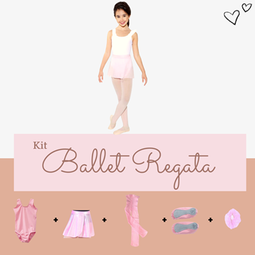 Imagem de Kit Ballet Regata - 5 Peças Rosa/Preto  - Infantil e Adulto