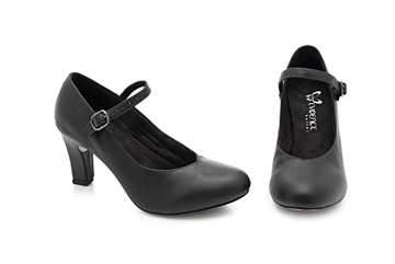 Imagem de OUTLET - 0050 - Sapato Boneca salto - 37 - Preto - Couro - Salto 6,5 cm - Evidence