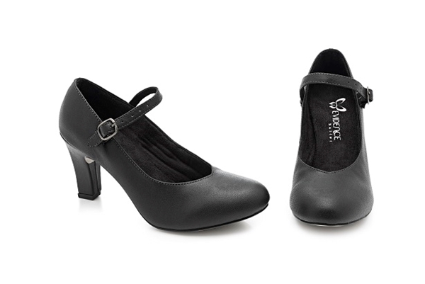 Imagem de OUTLET - 0050 - Sapato Boneca salto - 38 - Preto - Couro - Salto 4,5 cm - Evidence