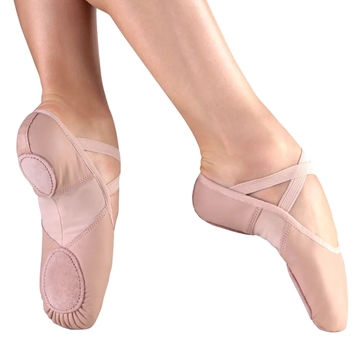 Imagem de OUTLET - F43 - Sapatilha em Couro Stretch - 37½ (4½) C - Rosa Claro - Só Dança