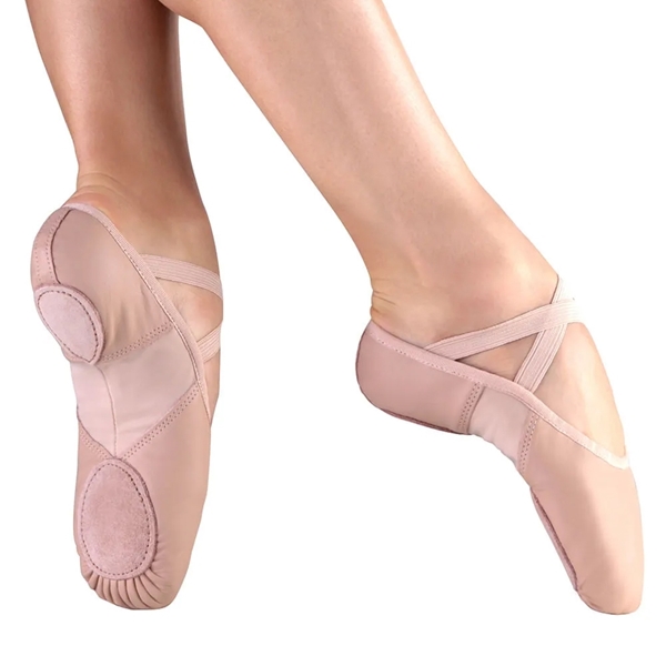 Imagem de OUTLET - F43 - Sapatilha em Couro Stretch - 37½ (4½) C - Rosa Claro - Só Dança