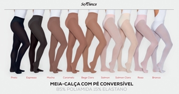 Imagem de OUTLET - TS41 - Meia Calça Conversível Lycra - MOCHA - Só Dança